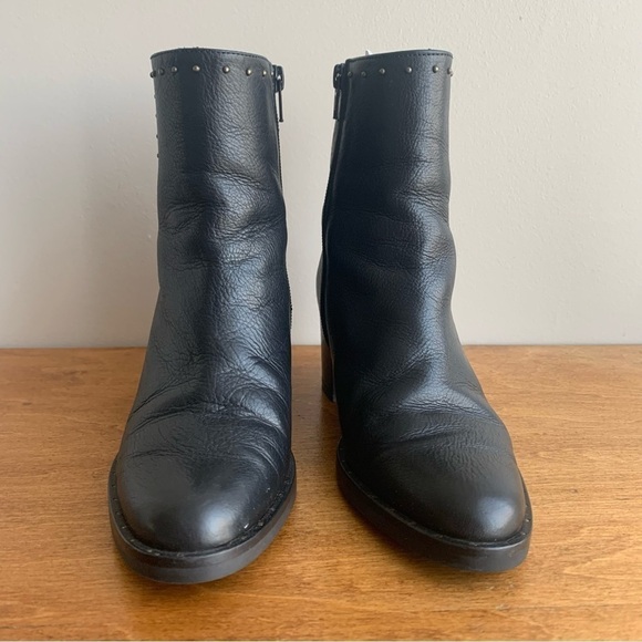 𝅺HISPANITAS Black Soft Leather Studded Ankle Booties - Picture 4 of 13